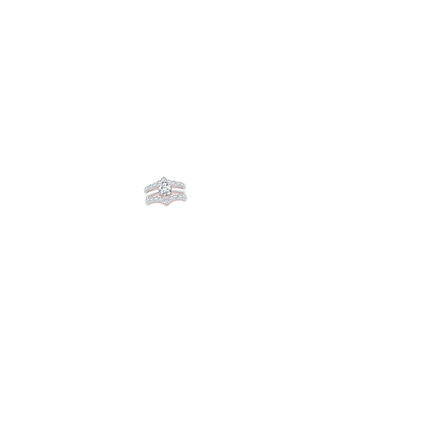 2.4mm FGVS Lab-Grown Diamond Chevron Ring Wrap in 18K White Gold - body_hand