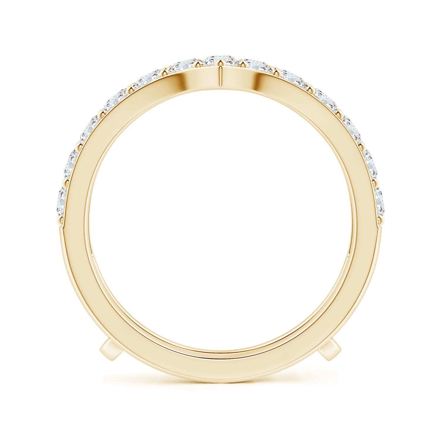 2.4mm FGVS Lab-Grown Diamond Chevron Ring Wrap in 18K Yellow Gold