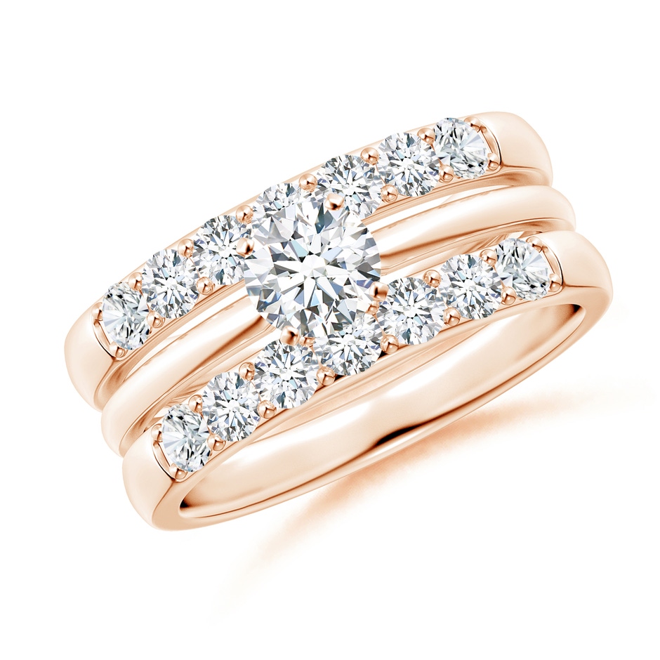 2.6mm FGVS Lab-Grown Double Band Prong-Set Diamond Ring Wrap in 10K Rose Gold side 399