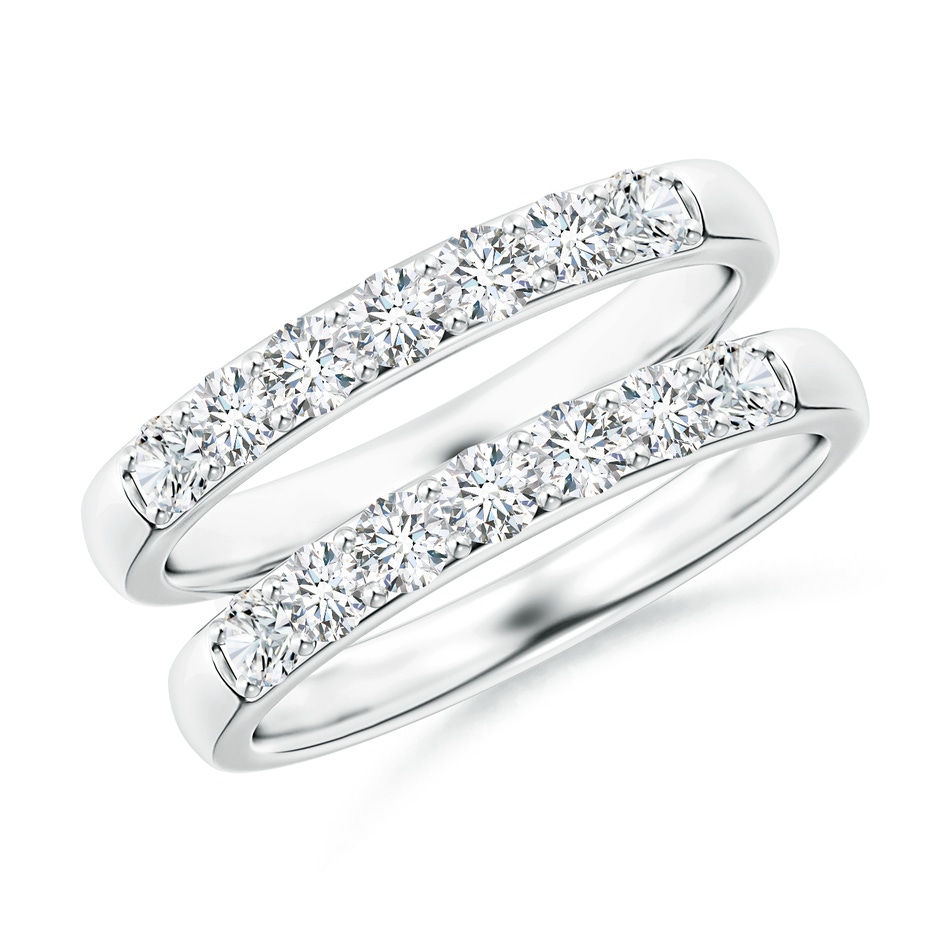 2.6mm FGVS Lab-Grown Double Band Prong-Set Diamond Ring Wrap in 18K White Gold 