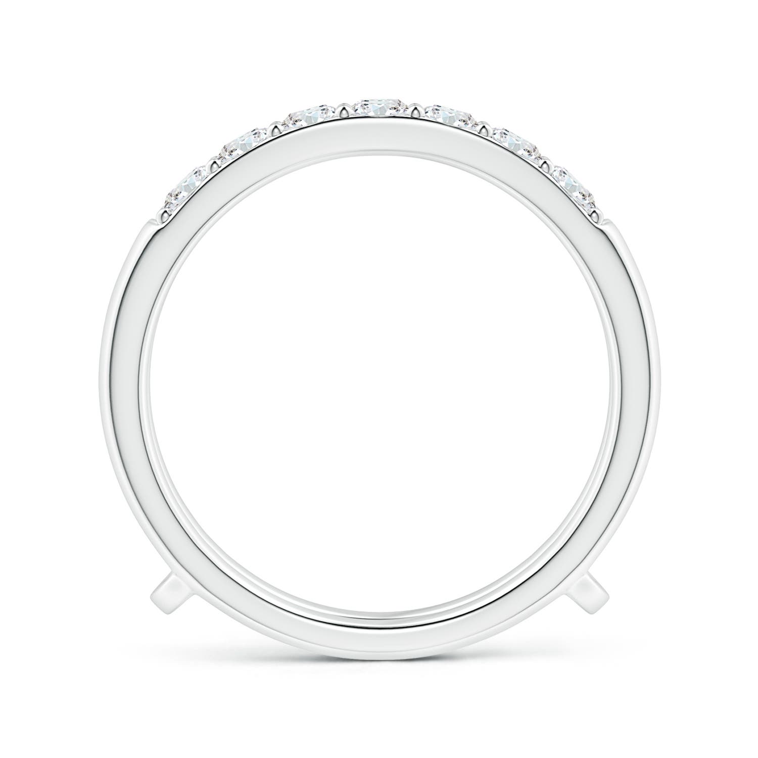 2.6mm FGVS Lab-Grown Double Band Prong-Set Diamond Ring Wrap in 18K White Gold
