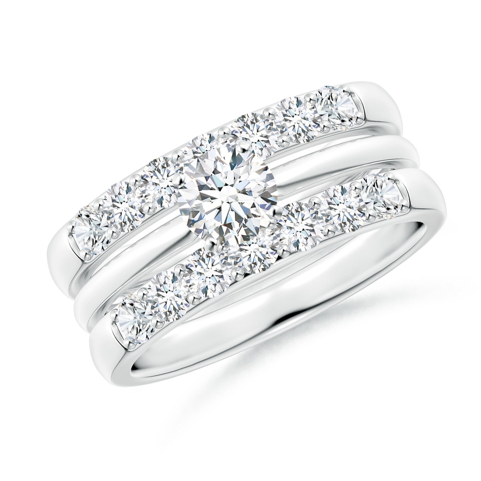 2.6mm FGVS Lab-Grown Double Band Prong-Set Diamond Ring Wrap in 18K White Gold side 399