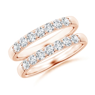 2.6mm FGVS Lab-Grown Double Band Prong-Set Diamond Ring Wrap in 9K Rose Gold