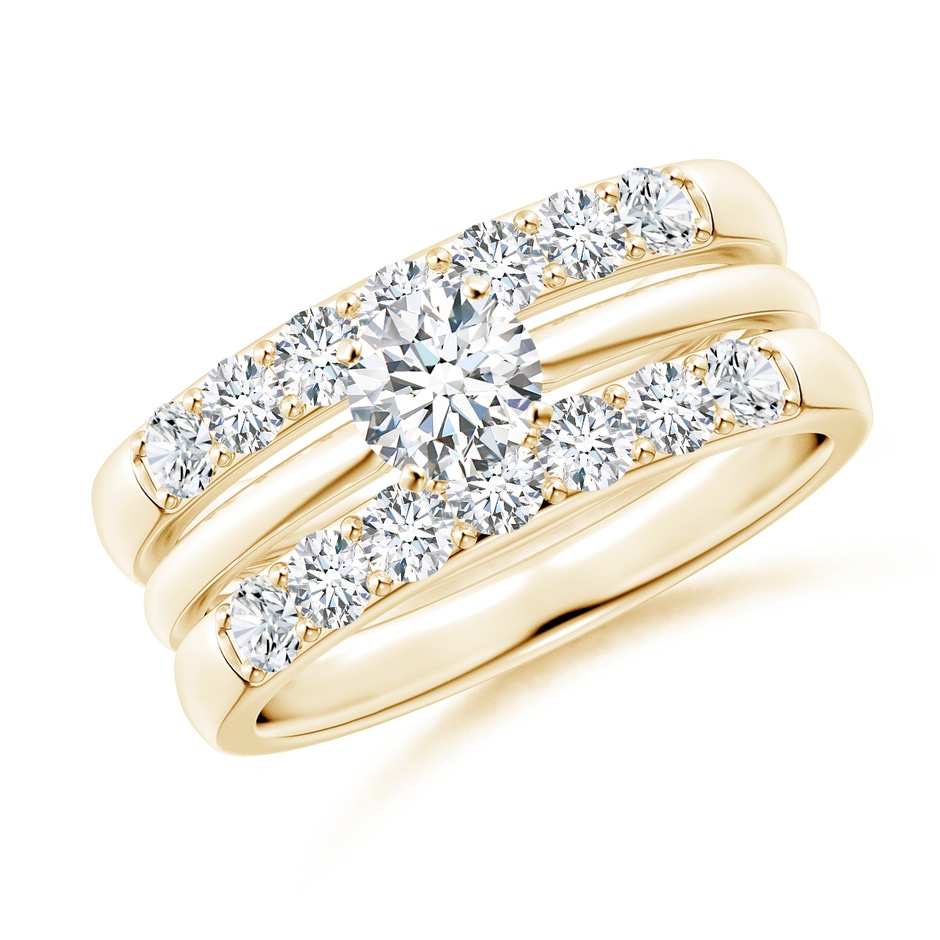 2.6mm FGVS Lab-Grown Double Band Prong-Set Diamond Ring Wrap in 9K Yellow Gold side 399