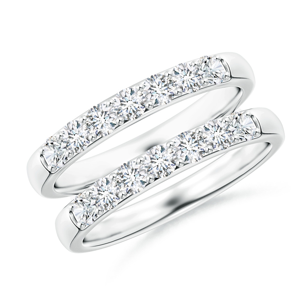 2.6mm FGVS Lab-Grown Double Band Prong-Set Diamond Ring Wrap in White Gold