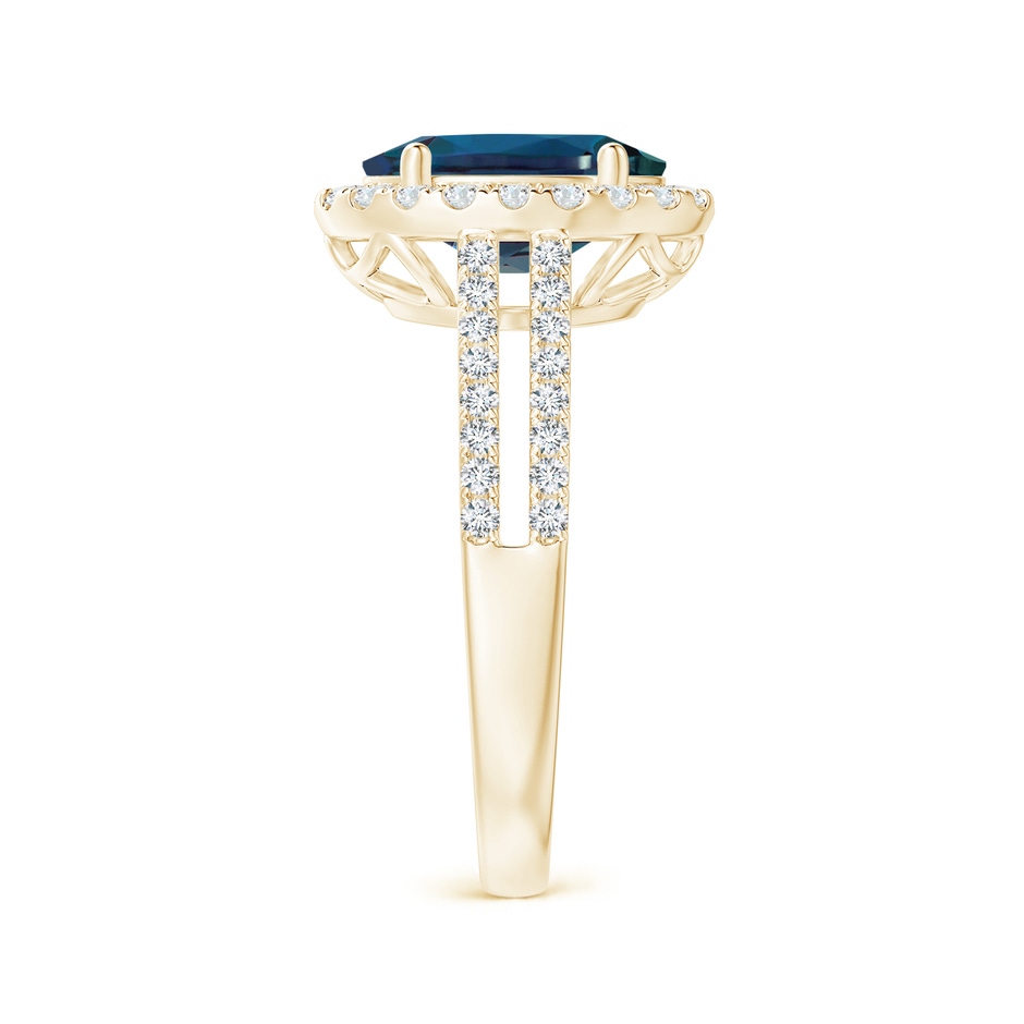 10x8mm Labgrown Oval Lab-Grown Alexandrite Split Shank Halo Ring with Diamonds in 18K Yellow Gold side 299