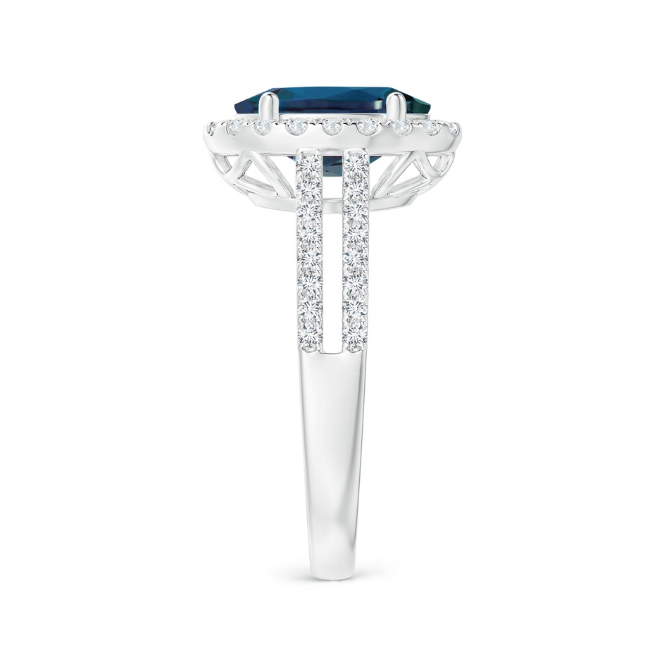 10x8mm Labgrown Oval Lab-Grown Alexandrite Split Shank Halo Ring with Diamonds in P950 Platinum side 299