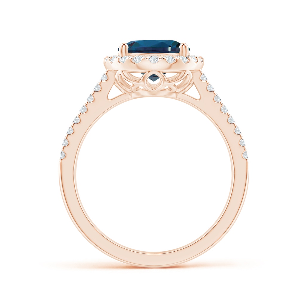 10x8mm Labgrown Oval Lab-Grown Alexandrite Split Shank Halo Ring with Diamonds in Rose Gold - side 199
