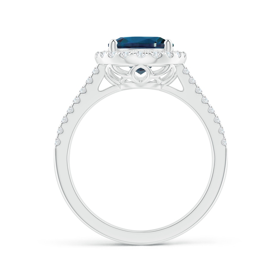 10x8mm Labgrown Oval Lab-Grown Alexandrite Split Shank Halo Ring with Diamonds in White Gold side 199