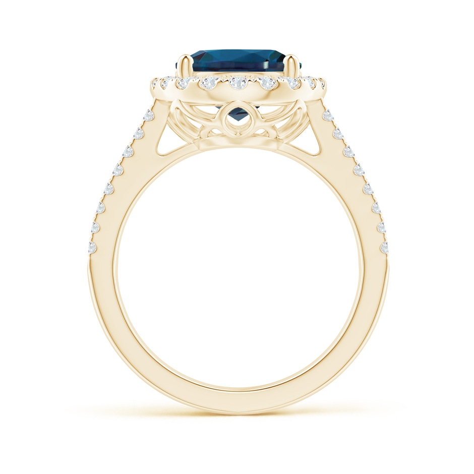 11x9mm Labgrown Oval Lab-Grown Alexandrite Split Shank Halo Ring with Diamonds in 18K Yellow Gold side 199