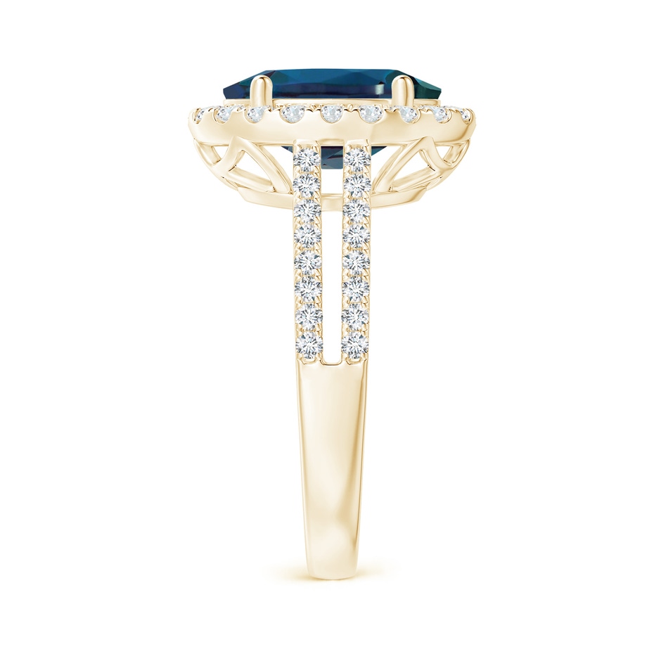 11x9mm Labgrown Oval Lab-Grown Alexandrite Split Shank Halo Ring with Diamonds in 18K Yellow Gold side 299