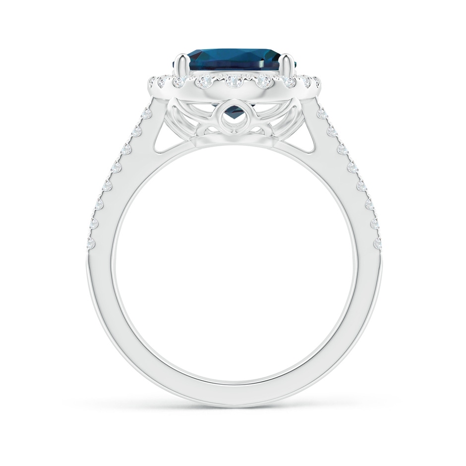 11x9mm Labgrown Oval Lab-Grown Alexandrite Split Shank Halo Ring with Diamonds in P950 Platinum side 199