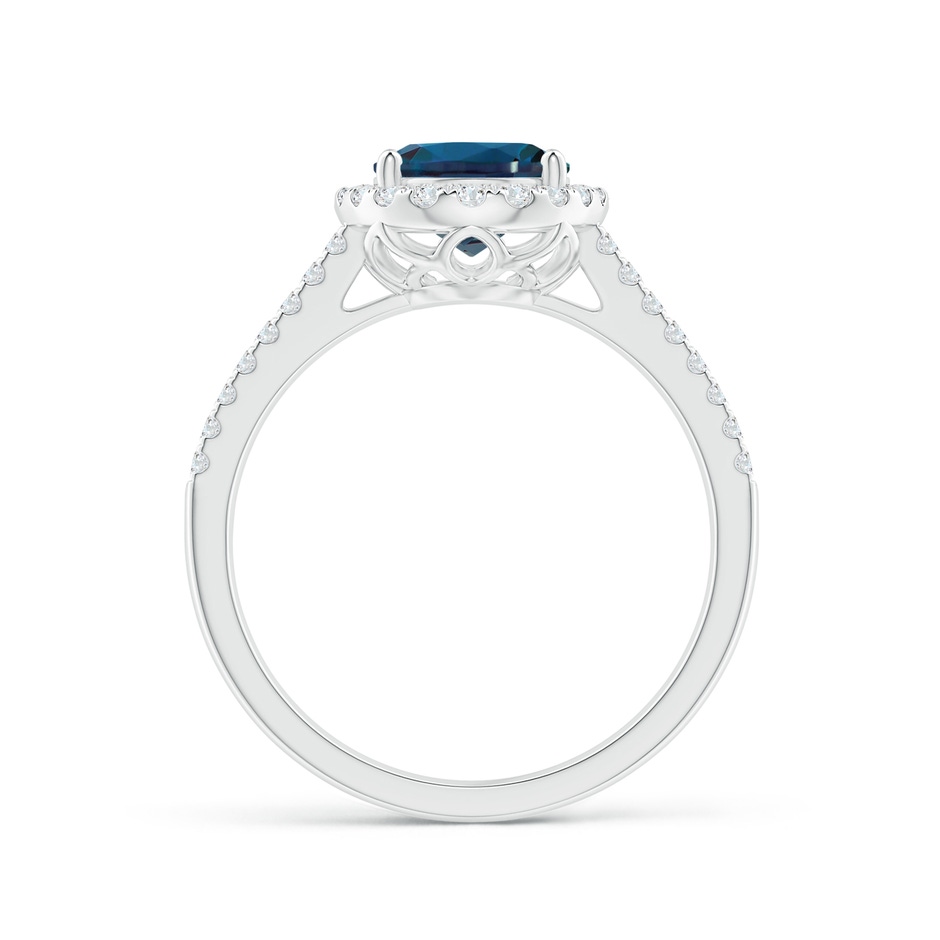 9x7mm Labgrown Oval Lab-Grown Alexandrite Split Shank Halo Ring with Diamonds in P950 Platinum side 199