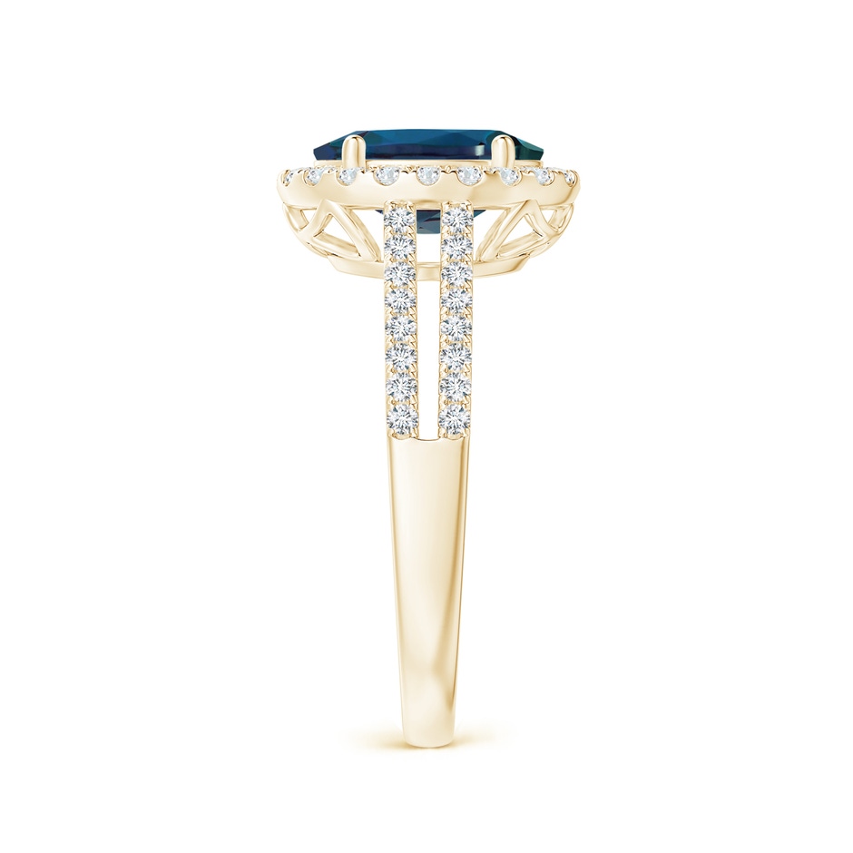 9x7mm Labgrown Oval Lab-Grown Alexandrite Split Shank Halo Ring with Diamonds in Yellow Gold side 299