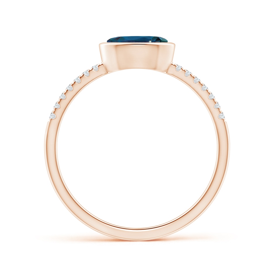 7x5mm Labgrown East-West Bezel-Set Oval Lab-Grown Alexandrite and Diamond Ring in 18K Rose Gold side 199