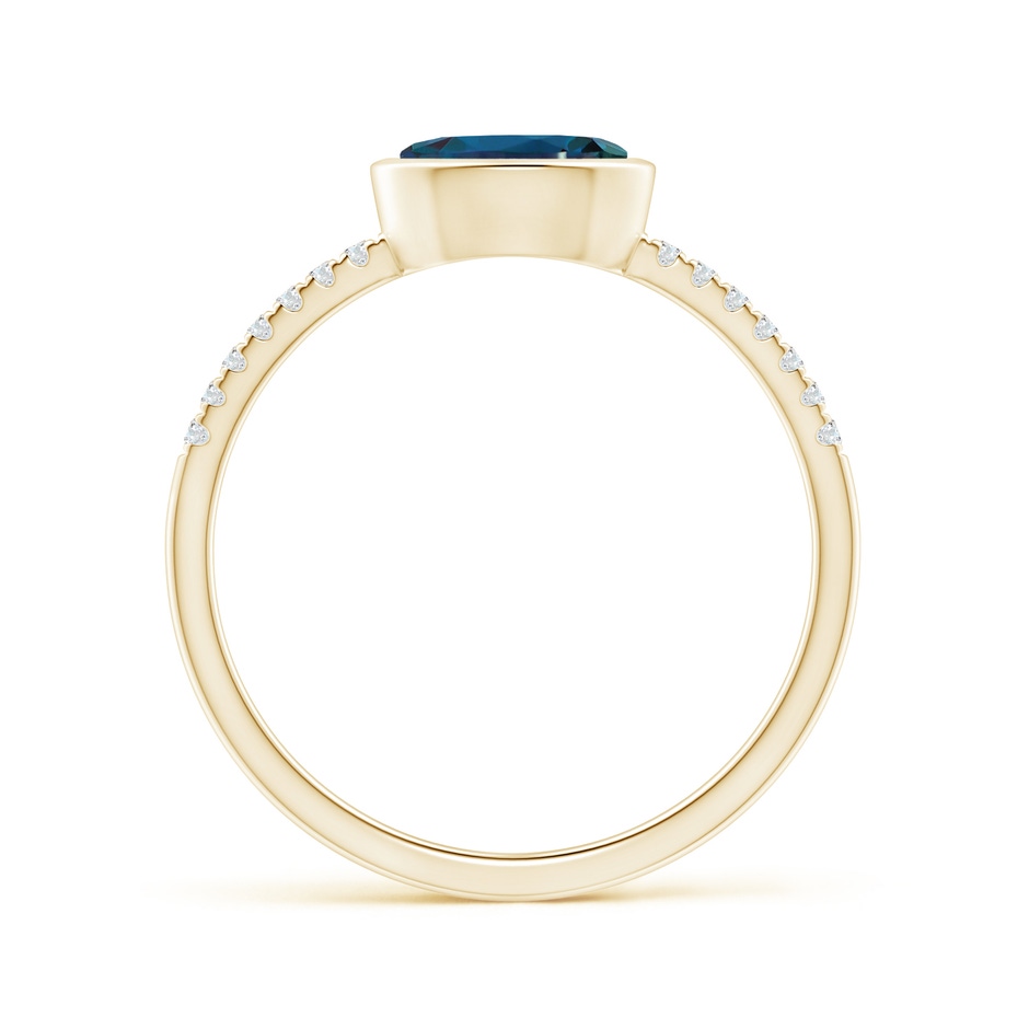 7x5mm Labgrown East-West Bezel-Set Oval Lab-Grown Alexandrite and Diamond Ring in 18K Yellow Gold side 199