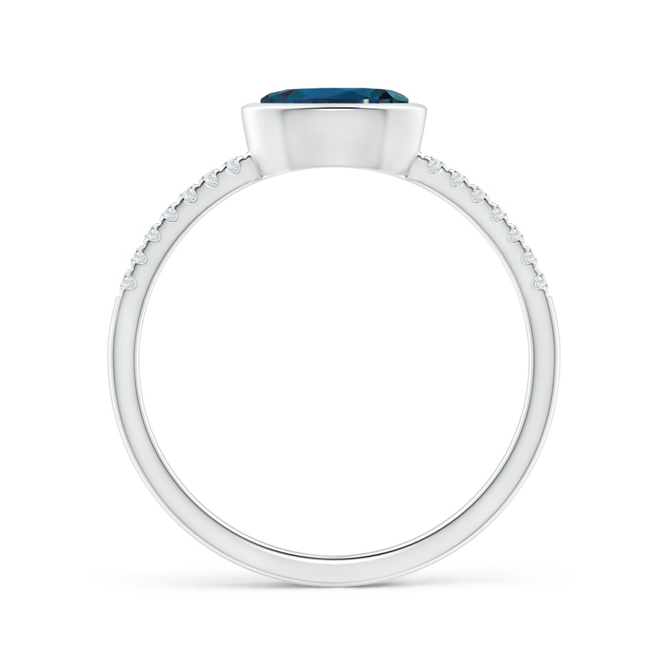 7x5mm Labgrown East-West Bezel-Set Oval Lab-Grown Alexandrite and Diamond Ring in P950 Platinum side 199