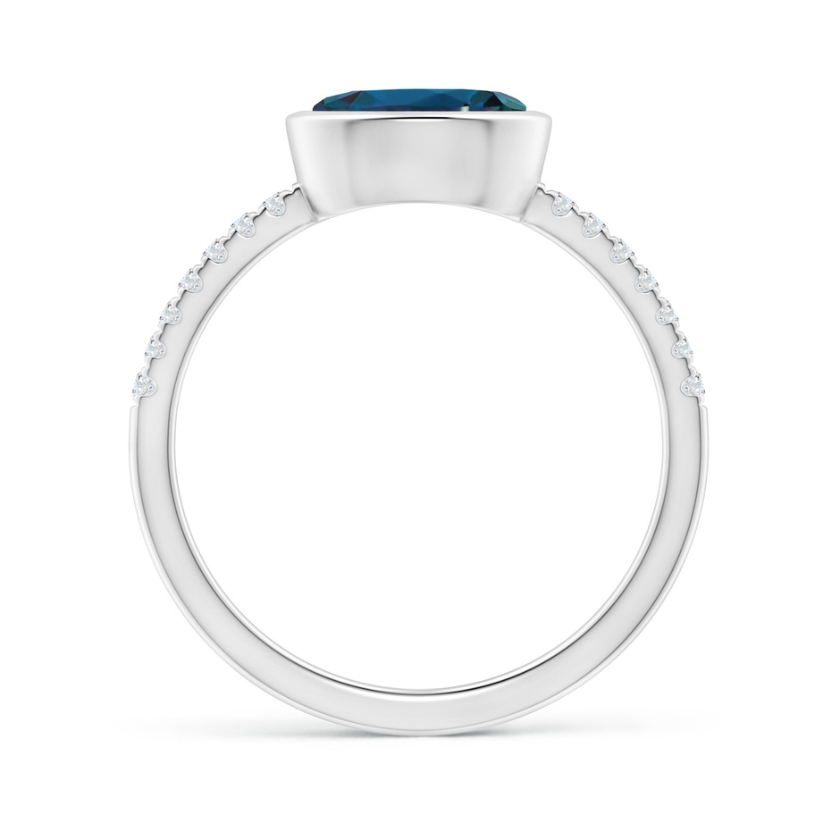 8x6mm Labgrown East-West Bezel-Set Oval Lab-Grown Alexandrite and Diamond Ring in 18K White Gold side 199