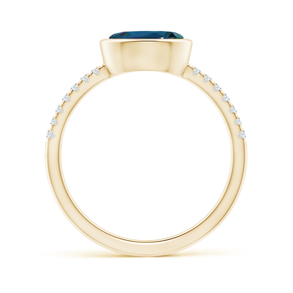 8x6mm Labgrown East-West Bezel-Set Oval Lab-Grown Alexandrite and Diamond Ring in 18K Yellow Gold side 199