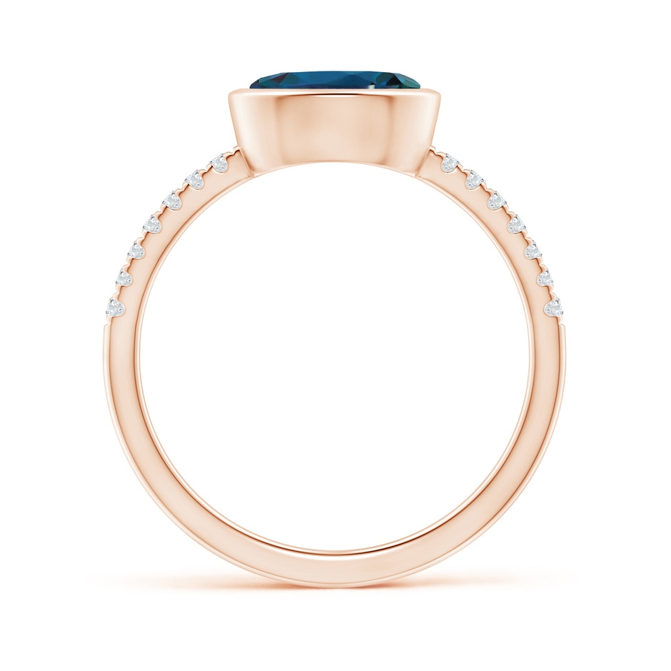 8x6mm Labgrown East-West Bezel-Set Oval Lab-Grown Alexandrite and Diamond Ring in Rose Gold side 199