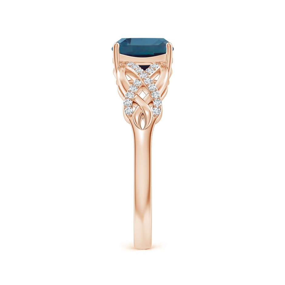 7mm Labgrown Criss Cross Shank Cushion Lab-Grown Alexandrite Engagement Ring in Rose Gold side 299