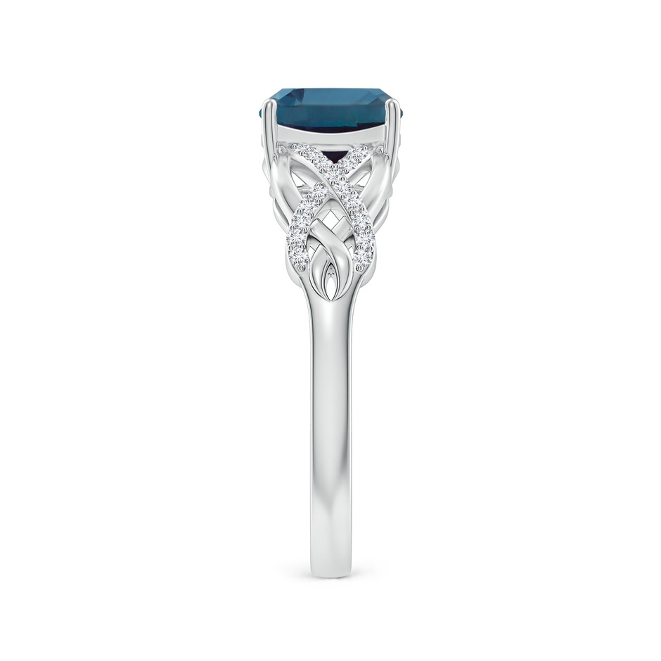 7mm Labgrown Criss Cross Shank Cushion Lab-Grown Alexandrite Engagement Ring in White Gold side 299