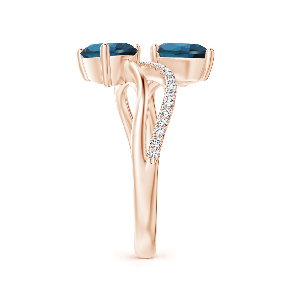 7x5mm Labgrown Pear-Shaped Lab-Grown Alexandrite Two-Stone Bypass Ring in Rose Gold side 299