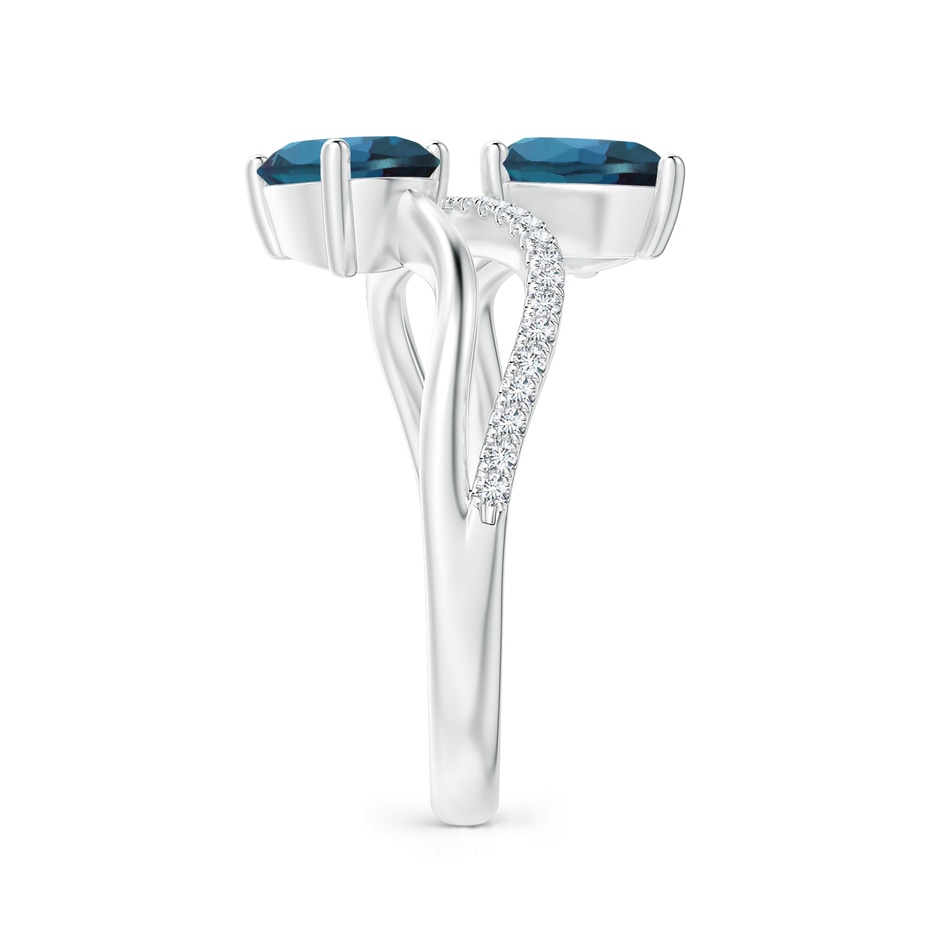 7x5mm Labgrown Pear-Shaped Lab-Grown Alexandrite Two-Stone Bypass Ring in White Gold side 299