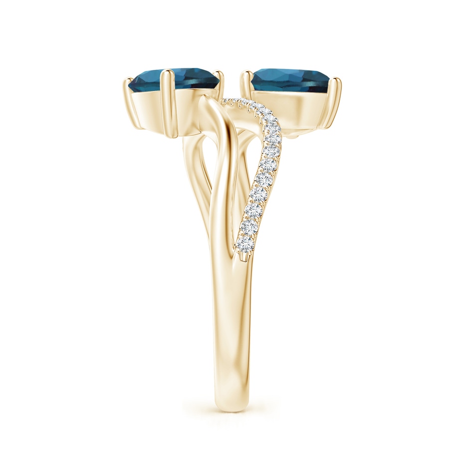 7x5mm Labgrown Pear-Shaped Lab-Grown Alexandrite Two-Stone Bypass Ring in Yellow Gold side 299
