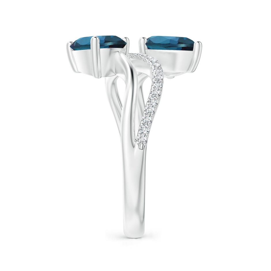 8x6mm Labgrown Pear-Shaped Lab-Grown Alexandrite Two-Stone Bypass Ring in 18K White Gold side 299