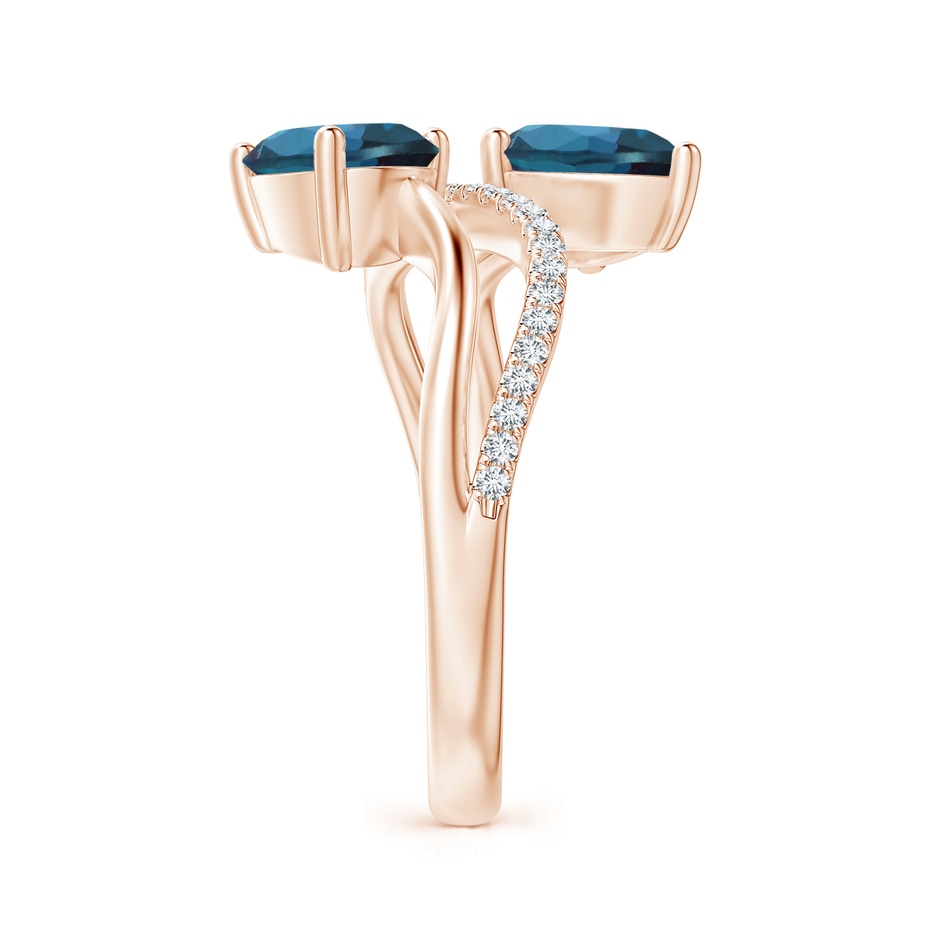 8x6mm Labgrown Pear-Shaped Lab-Grown Alexandrite Two-Stone Bypass Ring in Rose Gold side 299