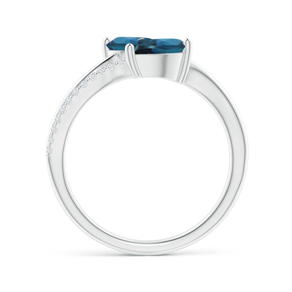 8x6mm Labgrown Pear-Shaped Lab-Grown Alexandrite Two-Stone Bypass Ring in White Gold - side 199