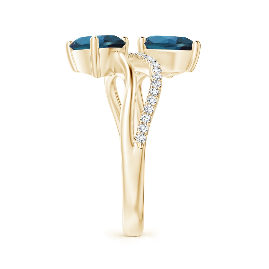 8x6mm Labgrown Pear-Shaped Lab-Grown Alexandrite Two-Stone Bypass Ring in Yellow Gold side 299