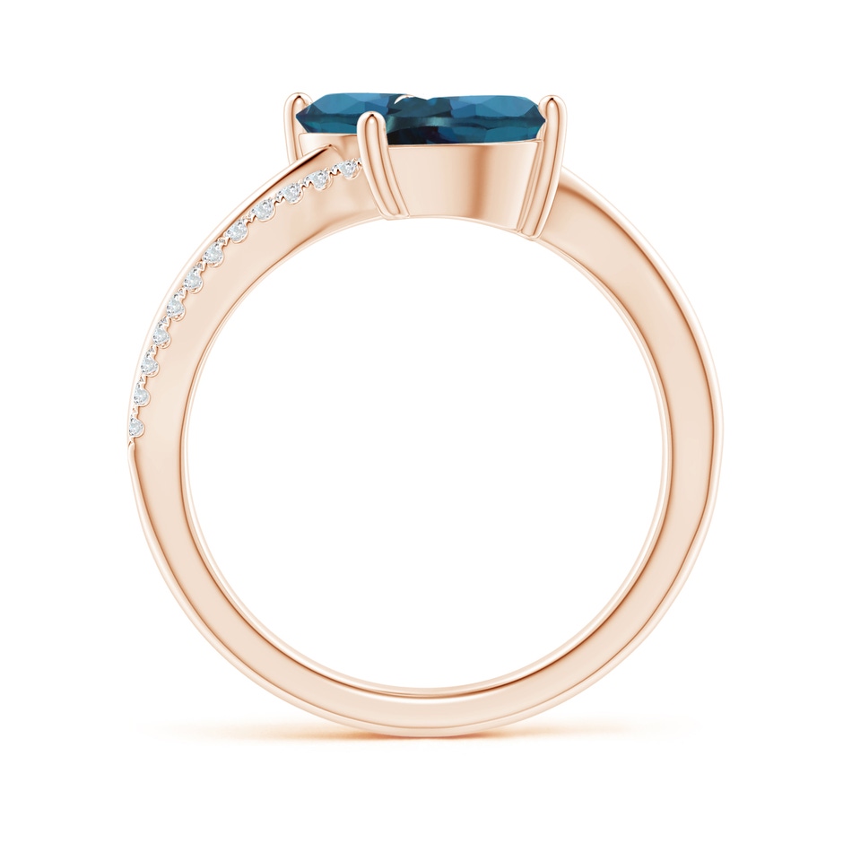 9x7mm Labgrown Pear-Shaped Lab-Grown Alexandrite Two-Stone Bypass Ring in 18K Rose Gold side 199