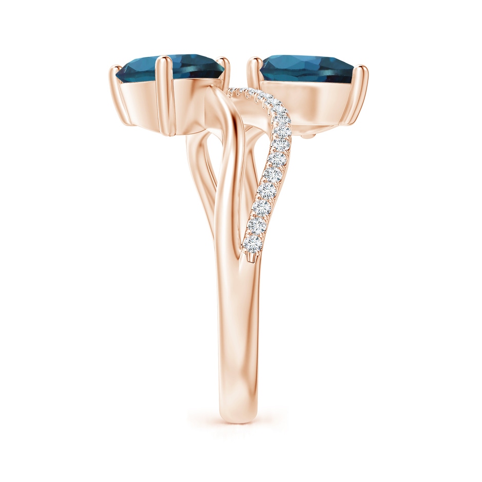 9x7mm Labgrown Pear-Shaped Lab-Grown Alexandrite Two-Stone Bypass Ring in 18K Rose Gold side 299
