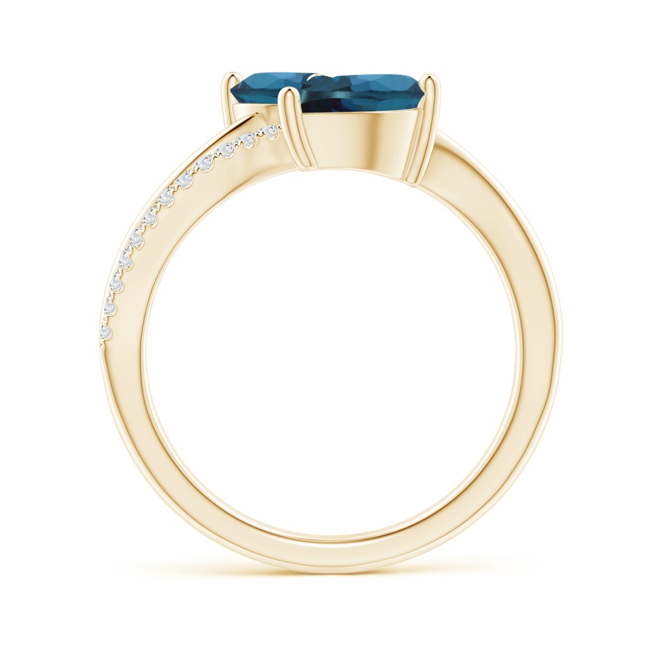 9x7mm Labgrown Pear-Shaped Lab-Grown Alexandrite Two-Stone Bypass Ring in Yellow Gold side 199