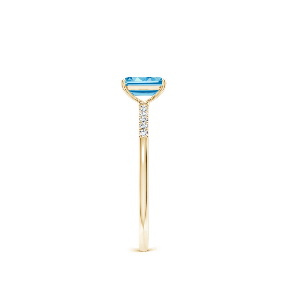 6x4mm Labgrown Emerald-Cut Lab-Grown Fancy Intense Blue Diamond Engagement Ring in Yellow Gold side 299