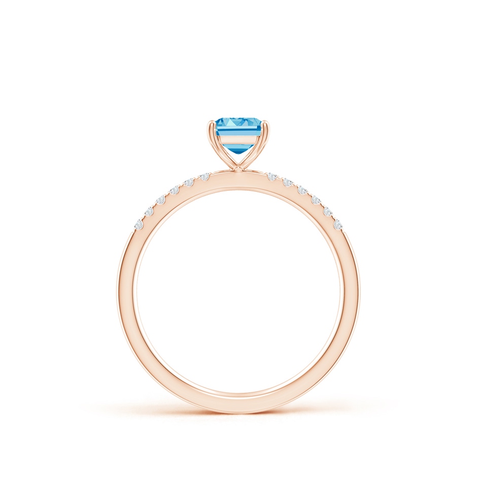 7x5mm Labgrown Emerald-Cut Lab-Grown Fancy Intense Blue Diamond Engagement Ring in Rose Gold side 199
