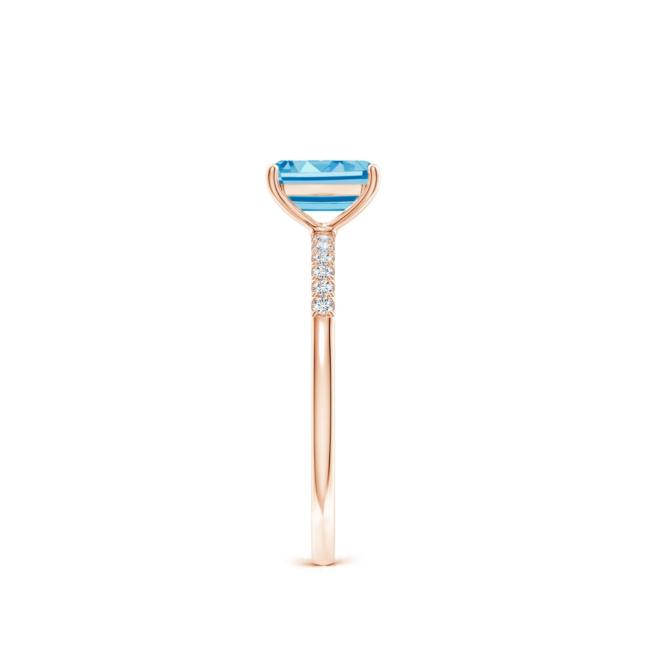 7x5mm Labgrown Emerald-Cut Lab-Grown Fancy Intense Blue Diamond Engagement Ring in Rose Gold side 299