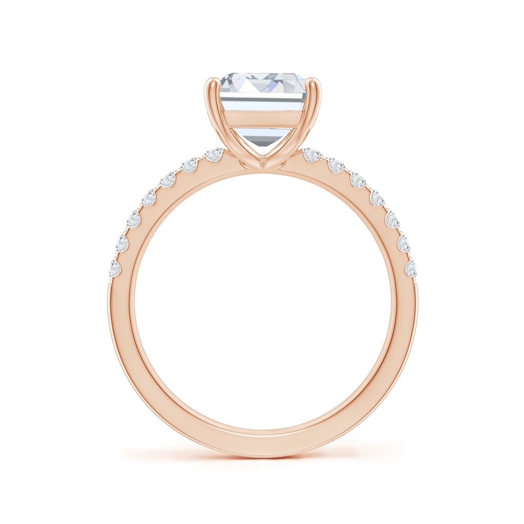 10x7.5mm FGVS Lab-Grown Emerald-Cut Diamond Engagement Ring with Lab Diamond Accents in Rose Gold - side 199