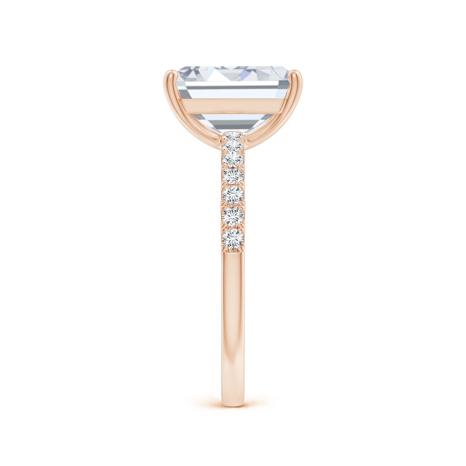 10x7.5mm FGVS Lab-Grown Emerald-Cut Diamond Engagement Ring with Lab Diamond Accents in Rose Gold side 299