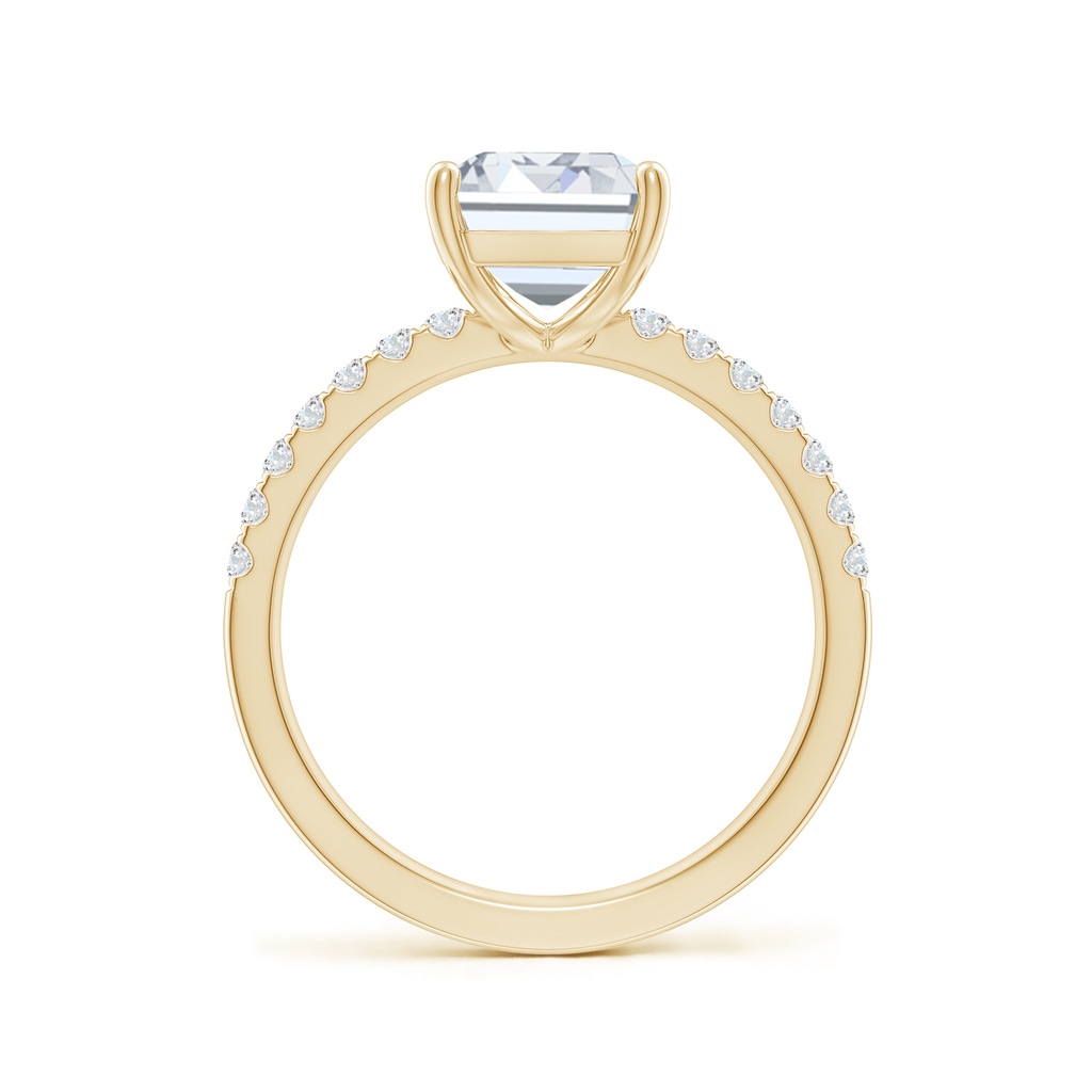 10x7.5mm FGVS Lab-Grown Emerald-Cut Diamond Engagement Ring with Lab Diamond Accents in Yellow Gold - side 199