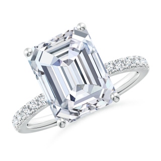 11x8.5mm FGVS Lab-Grown Emerald-Cut Diamond Engagement Ring with Lab Diamond Accents in P950 Platinum