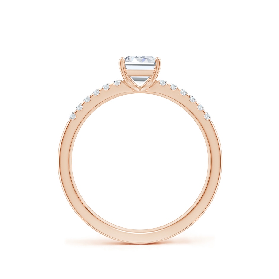 7x5mm FGVS Lab-Grown Emerald-Cut Diamond Engagement Ring with Lab Diamond Accents in 18K Rose Gold side 199