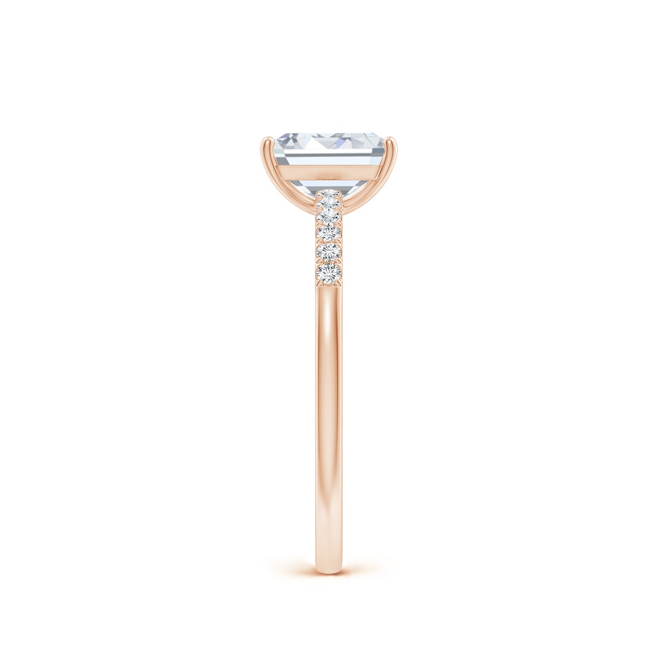 7x5mm FGVS Lab-Grown Emerald-Cut Diamond Engagement Ring with Lab Diamond Accents in 18K Rose Gold side 299
