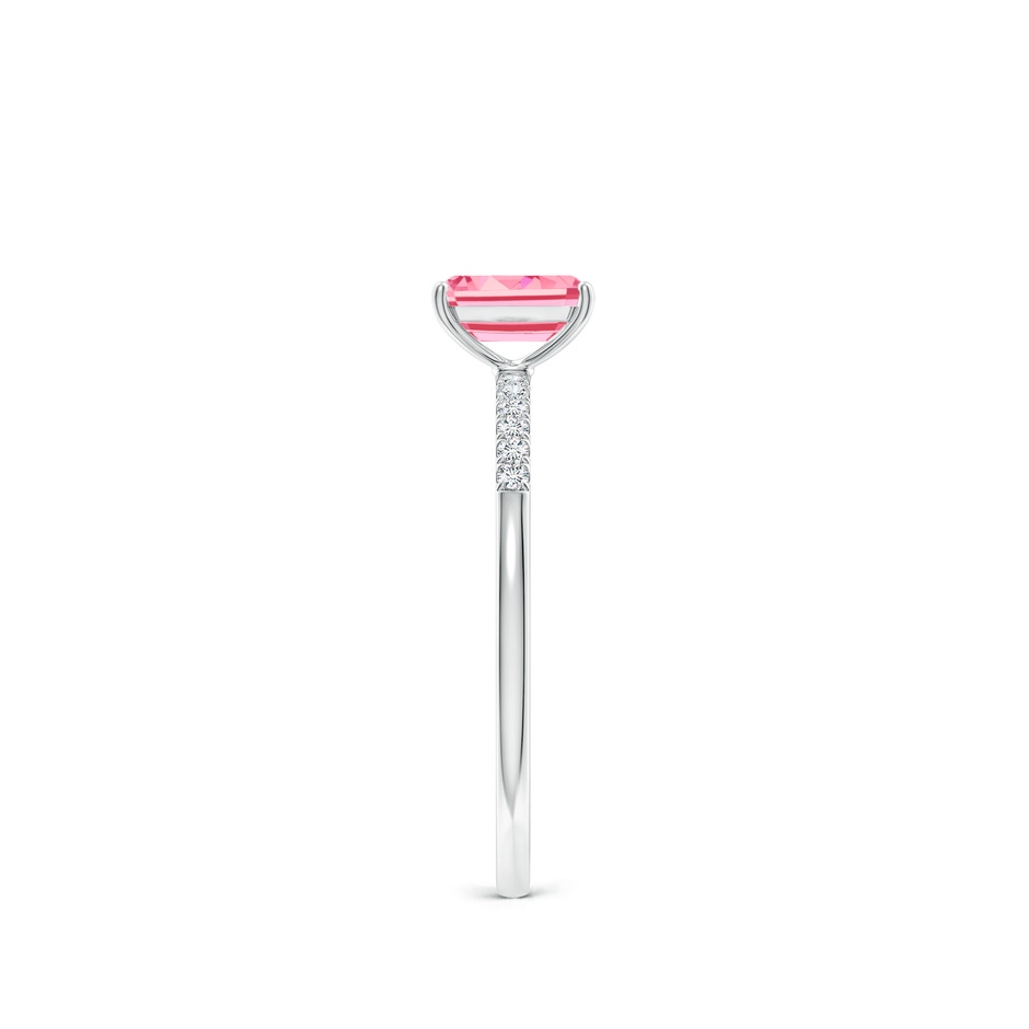 6x4mm Labgrown Emerald-Cut Lab-Grown Fancy Intense Pink Diamond Engagement Ring in P950 Platinum side 299