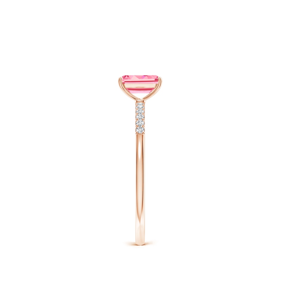 6x4mm Labgrown Emerald-Cut Lab-Grown Fancy Intense Pink Diamond Engagement Ring in Rose Gold side 299