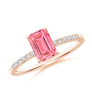 Emerald Cut Fancy Intense, VS Lab Grown Pink Diamond