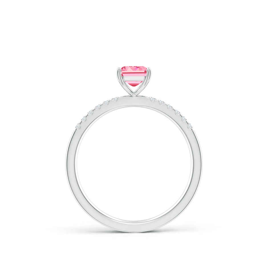 7x5mm Labgrown Emerald-Cut Lab-Grown Fancy Intense Pink Diamond Engagement Ring in White Gold side 199