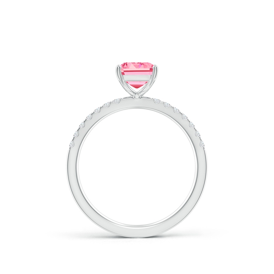 8x6mm Labgrown Emerald-Cut Lab-Grown Fancy Intense Pink Diamond Engagement Ring in S999 Silver side 199